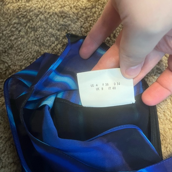 Akris Punto Blue Planet Print Sleeveless MidiDress Size US 4 - Picture 6 of 7